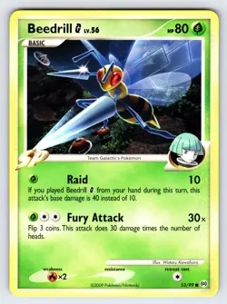 Beedrill 53/99 2009 Platinum Arceus Set Pokemon Card Nintendo Common - Mp - Image 1