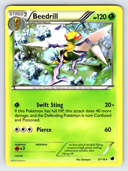 Beedrill 3/116 2013 B&W Plasma Freeze Pokemon Card TCG Non Holo Rare - Lp - Image 1