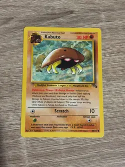 Pokemon Kabuto Base Fossil Set Card 50/62 - Image 1