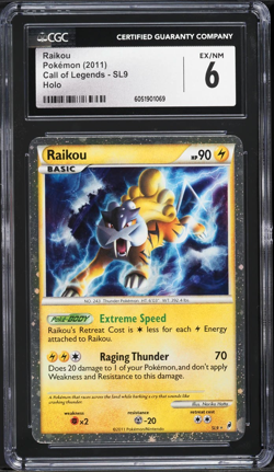 CGC 6 Raikou Holo Call Of Legends 2011 Pokemon Card #SL9 - Image 1