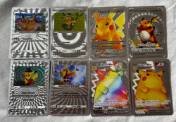 LOT OF 8 POKEMON PIKACHU HP SILVER FOIL FAN CARDS - Image 1