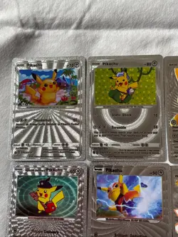 LOT OF 8 POKEMON PIKACHU HP SILVER FOIL FAN CARDS - Image 2