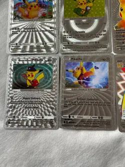 LOT OF 8 POKEMON PIKACHU HP SILVER FOIL FAN CARDS - Image 3