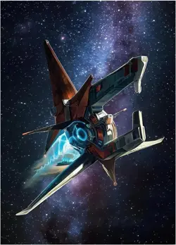 100 MTG Card Sleeves with 100 Inner Sleeve, Textured Back Art Spaceship - Image 1