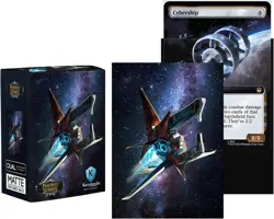 100 MTG Card Sleeves with 100 Inner Sleeve, Textured Back Art Spaceship - Image 2