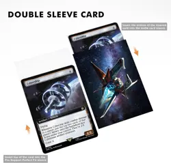 100 MTG Card Sleeves with 100 Inner Sleeve, Textured Back Art Spaceship - Image 4