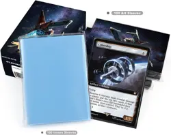 100 MTG Card Sleeves with 100 Inner Sleeve, Textured Back Art Spaceship - Image 5