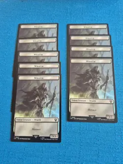 MTG LOTR Lot of 9 Wraith Tokens Lord of the Rings Magic the Gathering - Image 1