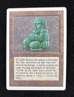 Jade Statue Magic The Gathering MTG Unlimited LP - Image 1