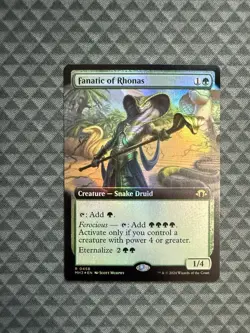 MTG Fanatic of Rhonas #0458 Foil Extended Art Rare Modern Horizons 3 (MH3) - Image 1