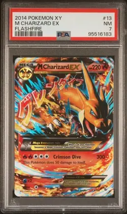 2014 POKEMON XY FLASHFIRE #13 M CHARIZARD EX PSA 7 - Image 1