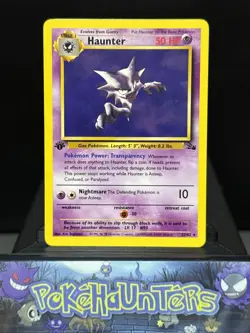 Pokemon Card Haunter 21/62 Fossil Set Non Holo Rare 1st Edition Light Play - Image 1
