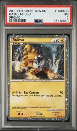 Raikou #HGSS19 2010 Pokemon Heartgold & Soulsilver Black Star Promo PSA 7 - Image 1