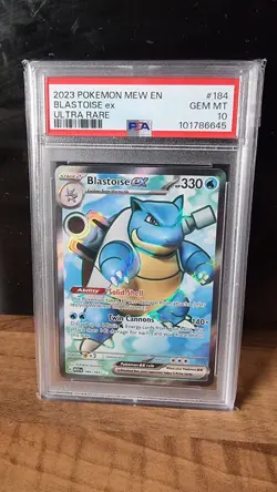 Blastoise ex 184/165 PSA 10 Scarlet & Violet 151 Pokemon TCG Card - Image 1