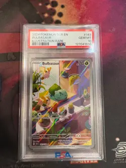 2024 POKEMON SCR EN-STELLAR CROWN ILLUSTRATION RARE #143 BULBASAUR PSA 10 - Image 1