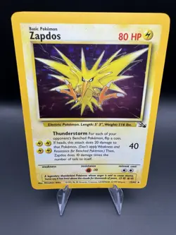 Zapdos 15/62 Holo Rare Pokemon Fossil Unlimited Vintage 1999 - Image 1