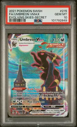 2021 POKEMON SWORD & SHIELD EVOLVING SKIES SECRET FULL ART/UMBREON VMAX PSA 10 - Image 1