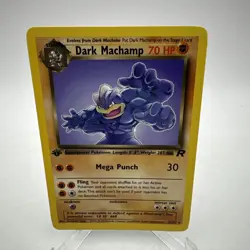 Pokemon TCG Machamp 008/102 Base Set 1st Edition Rare NON Holo Vintage LP - Image 1