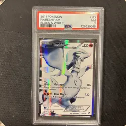 2011 POKEMON Black & White #113 FULL ART RESHIRAM PSA 7 - Image 1