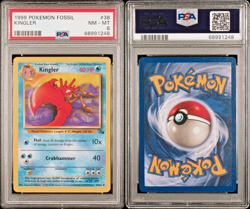 KINGLER 1999 Pokemon Fossil #38 PSA 8 - Image 3