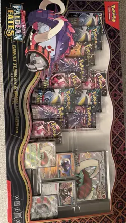 Pokemon TCG PALDEAN FATES Great Tusk Iron Treads Ex Premium Collection (Damaged) - Image 1