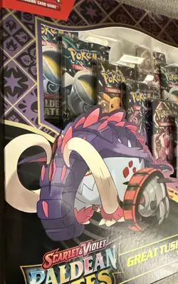 Pokemon TCG PALDEAN FATES Great Tusk Iron Treads Ex Premium Collection (Damaged) - Image 2