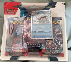 Pokemon Scarlet & Violet Paradox Rift: 3 Pack Blister Cetitan - Image 1