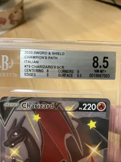 ~ITA~ ITALIAN BGS 8.5 Charizard V Shiny 079 Champion's Path Pokemon Card - Image 2