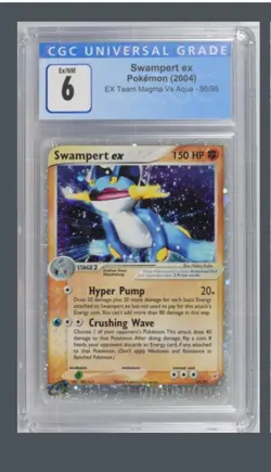 CGC 6 MINT Swampert ex 2004 EX Team Magma Vs Aqua 95/95 Holo Pokemon Card - Image 3