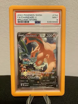 Charizard V Alt Full Art 154/172 Pokemon Cards Brilliant Stars PSA 9 MINT - Image 1