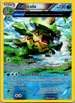 Ludicolo 37/160 Reverse Holo Rare XY Primal Clash Pokemon Card NM Near Mint - Image 1