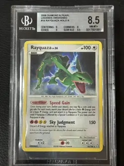 BGS 8.5 Rayquaza 2008 Legends Awakened 14/146 Holo Pokemon Card - Image 1