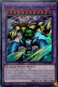 MAZE-EN003 GATE GUARDIANS COMBINED SUPER RARE 1ST EDITION YuGiOh CARD - Image 1