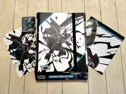 Lot Of Pokemon TCG Black Bolt Binder With Box, Card Sleeves, Dice and 2 Posters - Image 1
