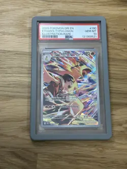 2025 POKEMON DRI EN-DESTINED RIVALS ILLUSTRATION RARE ETHAN'S TYPHLOSION PSA 10 - Image 1
