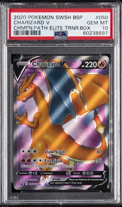 2020 POKEMON SWSH BLACK STAR PROMO #050 CHARIZARD V PSA 10 - Image 1