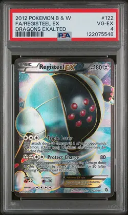 2012 POKEMON B&W DRAGONS EXALTED #122 FULL ART/REGISTEEL EX PSA 4 - Image 1