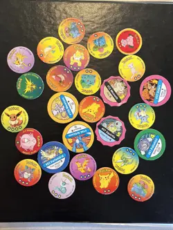 Vintage 1998 Pokemon Cardboard Coin Pog lot - Image 1