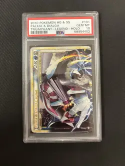 2010 POKEMON HEARTGOLD & SOULSILVER #101 PALKIA & DIALGA LEGEND-HOLO PSA 10 - Image 1