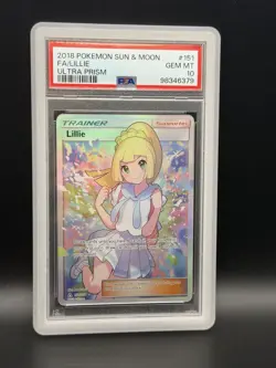 2018 Pokemon Sun & Moon Ultra Prism Full Art Lillie #151 PSA 10 GEM MINT - Image 1