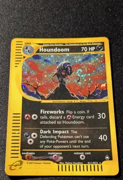 Pokemon AQUAPOLIS - #H11/H32 Houndoom - Holo - ENG - DOUBLE SWIRL! - MP - Image 3