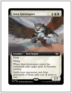 1x Aven Interrupter, Extended Art, Outlaws of Thunder Junction, NM - Image 1