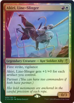 1 x Akiri, Line-Slinger - Foil - Commander 2016 - LP - MTG - Image 1