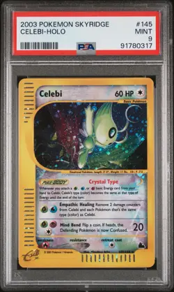 2003 Pokemon Skyridge Holo Crystal Celebi 145/144 PSA 9 MINT - Image 1