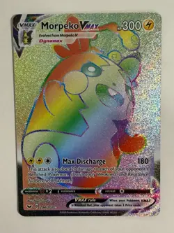 Pokemon Card Morpeko VMAX 204/202 Secret Rainbow Rare Sword & Shield Near Mint - Image 1