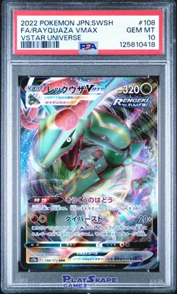Pokemon Card PSA 10 Rayquaza VMAX 108/172 VSTAR Universe Full Art Japanese 2022 - Image 1