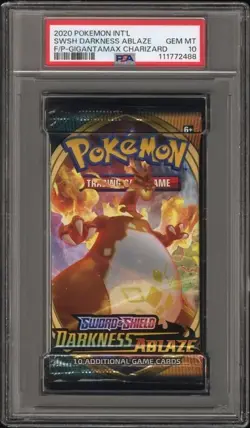 PSA 10 GIGANTAMAX CHARIZARD 2020 POKEMON SWORD & SHIELD DARKNESS ABLAZE PACK - Image 1