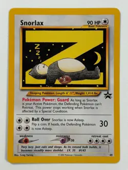 Pokemon Cards Snorlax 49 Black Star Promo WOTC League Promo - Image 1
