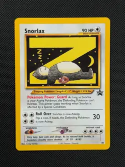 Pokemon Cards Snorlax 49 Black Star Promo WOTC League Promo - Image 2
