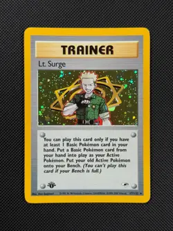 Pokemon Cards Lt. Surge 17/132 1ST EDITION Gym Heroes WOTC Holo Rare - Image 2